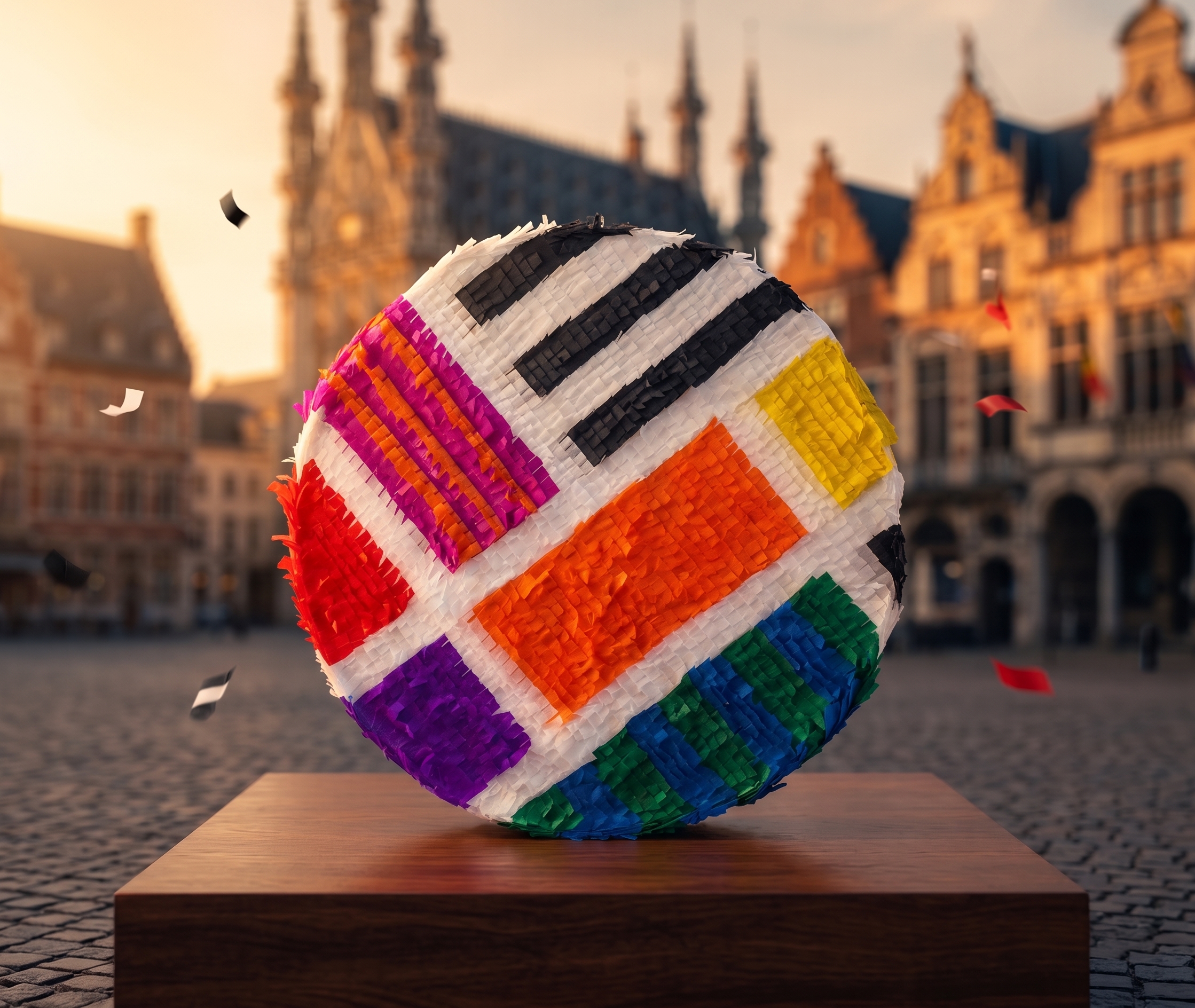 Gemeente Leuven stadslogo-piñata voor stadsevent